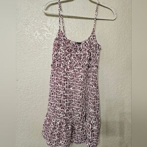 Trixxi Burgundy and White Patterned Blouse